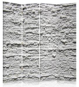 Ozdobný paraván Textura betonové stěny - 145x170 cm, štvordielny, klasický paraván