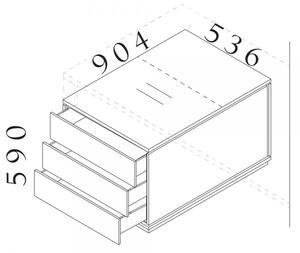 Kontajner Creator 90,4 x 53,6 cm, 2-modulový - ľavý