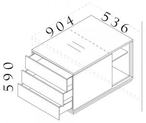Kontajner Creator 90,4 x 53,6 cm, 2-modulový - pravý