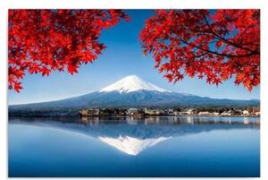 Obraz na plátně, Japonská sopka hora Fudži červená - 60x40 cm