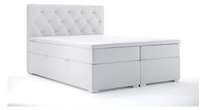 Manželská posteľ Boxspring 160 cm Ronda (biela ekokoža) (s úložným priestorom). Vlastná spoľahlivá doprava až k Vám domov. 1044320