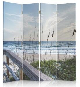 Ozdobný paraván Duny s mořskou trávou - 145x170 cm, štvordielny, klasický paraván