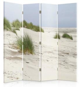 Ozdobný paraván Travnaté duny - 145x170 cm, štvordielny, klasický paraván