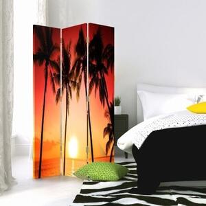 Ozdobný paraván Palm Beach Sun - 110x170 cm, trojdielny, klasický paraván