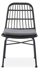 Čierna ratanová stolička LAPRO 401