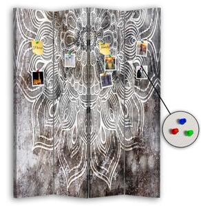 Ozdobný paraván, Orientální ornament - 145x170 cm, štvordielny, korkový paraván