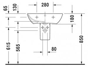 Duravit ME by Starck - Umývadlo 600x460 mm, s prepadom, biela 2335600000