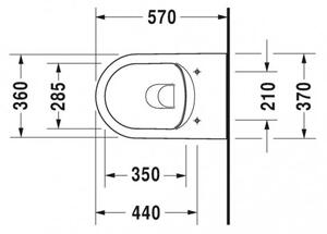 Duravit ME by Starck - Závesné WC, Rimless, biela 2529090000