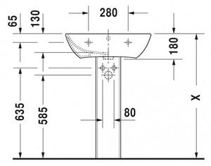Duravit ME by Starck - Umývadlo 600x460 mm, s prepadom, biela 2335600000