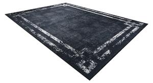 Prateľný protišmykový koberec ANDRE 1486, Vintage rám, čierno - biely