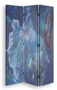 Ozdobný paraván, Tajná modrá - 110x170 cm, trojdielny, klasický paraván