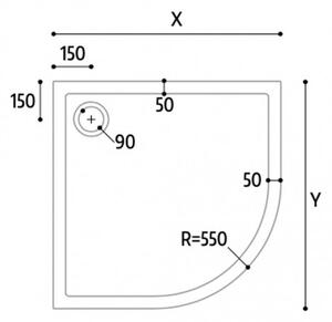 Glass 1989 Cinco - Zaoblená sprchová vanička 800x800 mm, materiál akrylát, biela, GDC333000