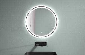 Cerano Vito, LED kúpeľňové zrkadlo, kovový rám, Ø 80 cm, čierna matná, CER-CER-NT8232G80
