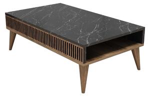 Hanah Home Konferenční stolek Milan 105 cm ořech/černý mramor