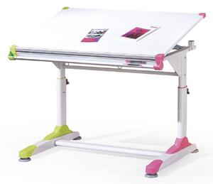 Detský písací stolík Carma (biela + ružová + zelená). Vlastná spoľahlivá doprava až k Vám domov. 770244