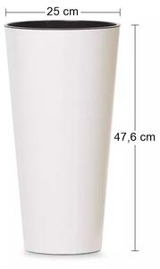 Plastový kvetináč DTUS250S 25 cm - biela