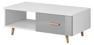 Vivaldi Konferenčný stolík Sweden 110 cm biely mat/sivý lesk