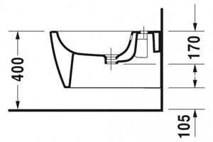 Duravit ME by Starck - Závesný bidet 370x570 mm, biela 2288150000