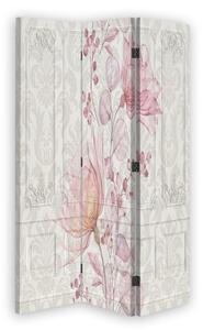Ozdobný paraván Abstrakce květin - 110x170 cm, trojdielny, klasický paraván