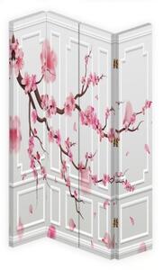 Ozdobný paraván Kvetoucí třešeň Japonsko - 145x170 cm, štvordielny, klasický paraván
