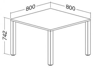 Stôl ProOffice B 80 x 80 cm