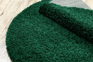 Okrúhly koberec SOFFI shaggy 5cm tmavo zelený