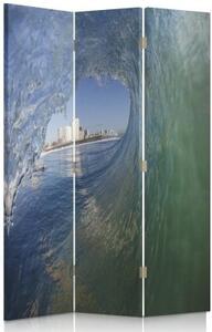 Ozdobný paraván Pohled na mořskou vlnu - 110x170 cm, trojdielny, klasický paraván