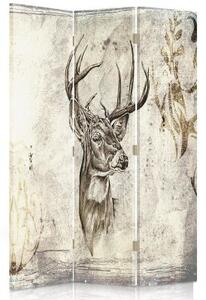Ozdobný paraván, Elegantní jelen - 110x170 cm, trojdielny, klasický paraván