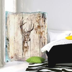 Ozdobný paraván, Elegantní jelen - 180x170 cm, päťdielny, klasický paraván
