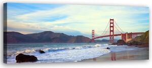 Obraz na plátně Most Golden Gate - 90x30 cm
