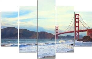 Obraz na plátně pětidílný Most Golden Gate - 150x100 cm
