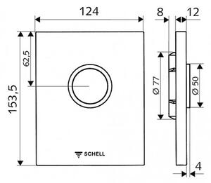 D + S 2 - Pisoár Duravit s tlačným splachovaním Schell, biela lesklá/chróm