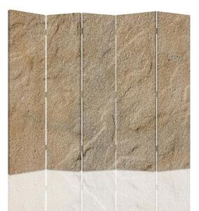 Ozdobný paraván, Pískovec - 180x170 cm, päťdielny, klasický paraván