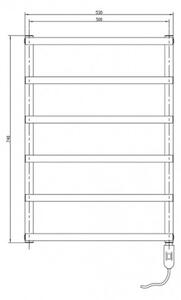 Cordivari Laura Electric - Radiátor elektrický 740x530 mm, leštená nerez 3581570400003