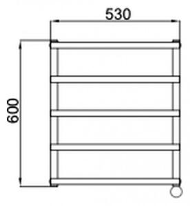 Cordivari Laura Electric - Radiátor elektrický 600x530 mm s ručným zapnutím/vypnutím, leštená nerez 3581570400002