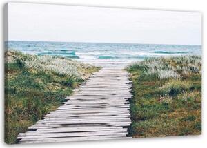 Obraz na plátně Cesta na pláž Mořská příroda - 90x60 cm