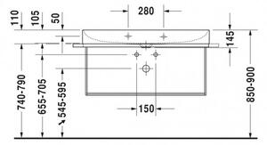 Duravit DuraSquare - Umývadlo brúsené 1000x470 mm, bez prepadu, biela 2353100071