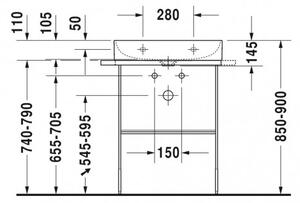 Duravit DuraSquare - Umývadlo do nábytku 600x470 mm, bez prepadu, biela 2353600041