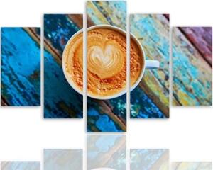 Obraz na plátně pětidílný Šálek kávy - 150x100 cm
