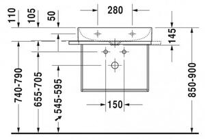 Duravit DuraSquare - Umývadlo do nábytku 600x470 mm, bez prepadu, biela 2353600041