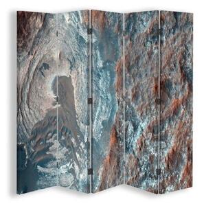 Ozdobný paraván, Abstraktní krajina z ptačí perspektivy - 180x170 cm, päťdielny, klasický paraván