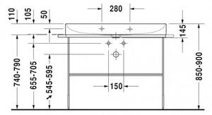 Duravit DuraSquare - Umývadlo brúsené 1000x470 mm, bez prepadu, biela 2353100071
