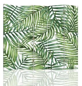 Ozdobný paraván Zelená zeleň příroda - 180x170 cm, päťdielny, klasický paraván