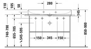 Duravit DuraSquare - Umývadlo do nábytku 1000x470 mm, bez prepadu, biela 2353100043
