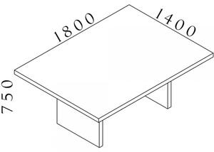 Konferenčný stôl Lineart 180 x 140 cm