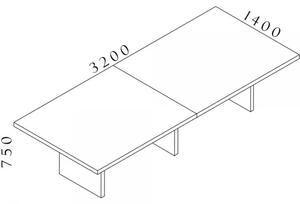 Konferenčný stôl Lineart 320 x 140 cm