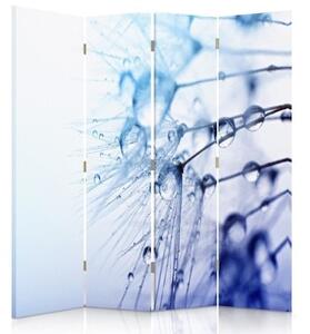 Ozdobný paraván Modré dmychadlo - 145x170 cm, štvordielny, klasický paraván