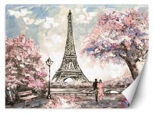 Fototapeta, Pařížská Eiffelova věž jako malovaná - 450x315 cm