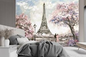 Fototapeta, Pařížská Eiffelova věž jako malovaná - 150x105 cm