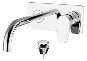 Teorema Tag- Umývadlová batéria pod omietku, komplet, výtok 210 mm, výpusť CLICK chróm 8L312